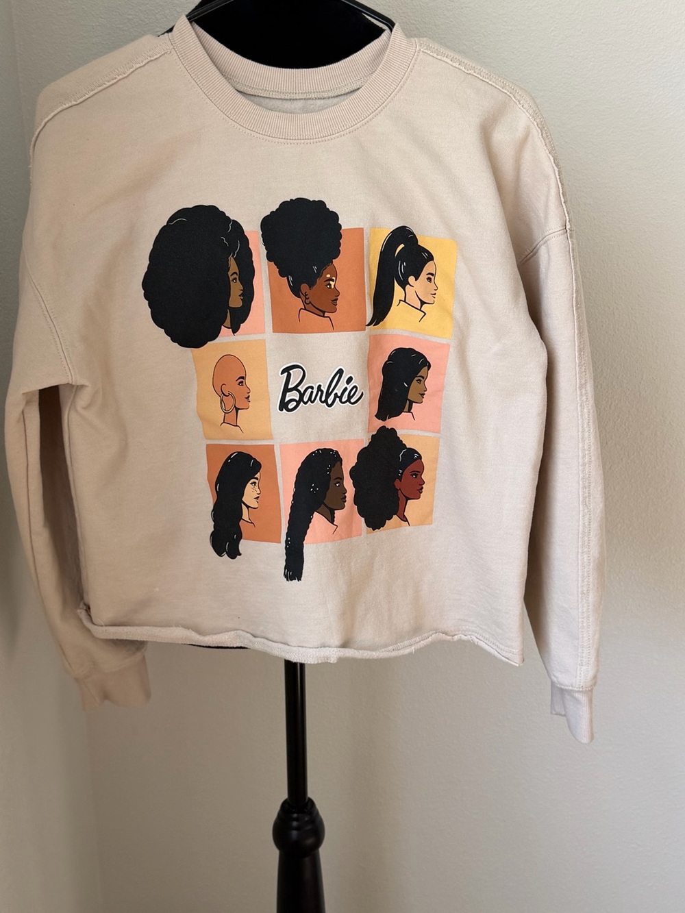 Barbie Cream Graphic Crewneck Sweater